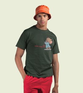 Come Faster 2024 Green Printed T-shirt For Mens On New Year Theme