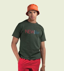 Everthing Is New Green New Year Printed T-shirt For Mens