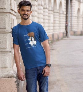 New Year Party Blue Graphic Printed T-shirt For Mens Boys