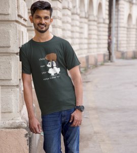 New Year Party Green Graphic Printed T-shirt For Mens Boys