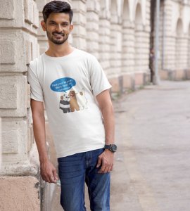 Party Is Mine WhitePrinted T-shirt For Mens On New Year Theme