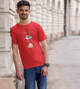 You Want To Work? Red Printed T-shirt For Mens On New Year Theme Best Gift For New Year