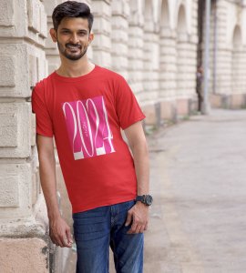 Monkey's New Year Red New Year Printed T-shirt For Mens
