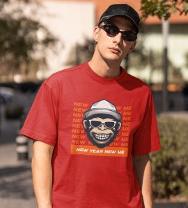 New Year New Resolution Red Men Printed T-shirt For Mens Boys