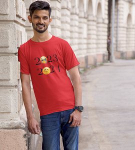 Resolution Red Printed T-shirt For Mens On New Year Theme Best Gift For New Year
