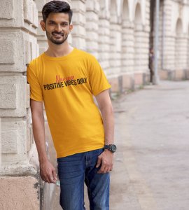 Positivity Yellow New Year Printed T-shirt For Mens