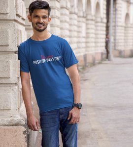Positivity Blue New Year Printed T-shirt For Mens