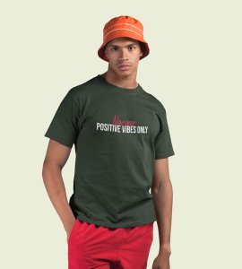 Positivity Green New Year Printed T-shirt For Mens