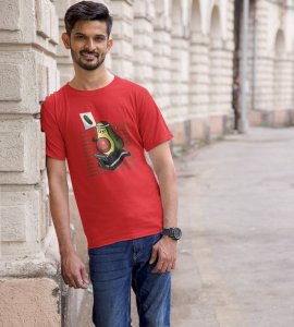 Keep Calm Red New Year Printed T-shirt For Mens