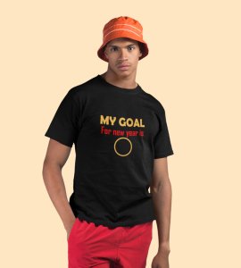 New Year Goal Black New Year Printed T-shirt For Mens