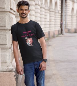 You Want To Work? Black Printed T-shirt For Mens On New Year Theme Best Gift For New Year