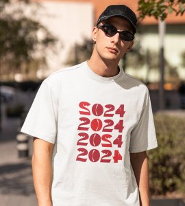 2024 Has Come White Men Printed T-shirt For Mens Boys