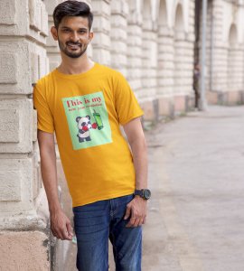 New Year New Resolution Yellow Men Printed T-shirt For Mens Boys