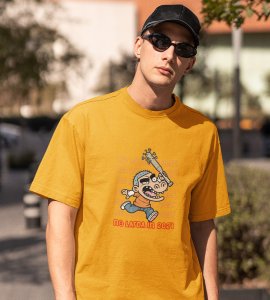 No More Rage Yellow New Year Printed T-shirt For Mens
