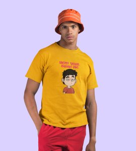 Same Me Yellow Men Printed T-shirt For Mens Boys