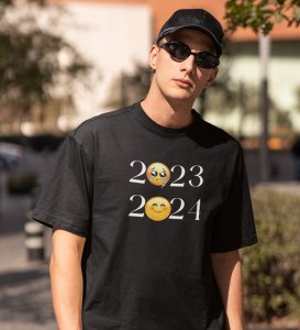 No More 2023 Only 2024 Black New Year Printed T-shirt For Mens