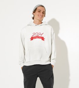 Welcome 2024, White Graphics Printed Hoodies For Mens On New Year Theme Best Gift For New Year
