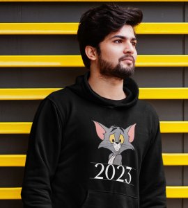 2023 Go Now,  Black Graphics Printed Hoodies For Mens On New Year Theme Best Gift For New Year