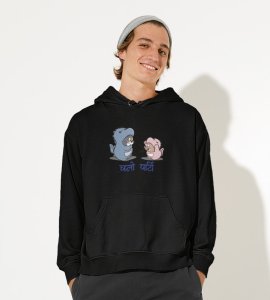 Let's Party,  Black Graphic Printed Hoodies For Mens Boys