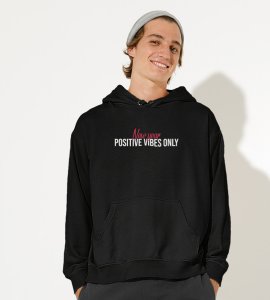 Positivity,  Black New Year Printed Hoodies For Mens