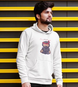 Keep Calm,  White New Year Printed Hoodies For Mens