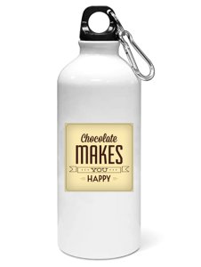 Chocolate makes you happy- Sipper bottle of illustration designs