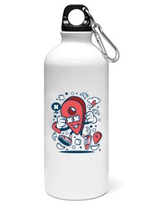 Location Pin- Sipper bottle of illustration designs