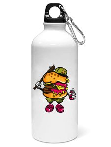 Burger man with cap- Sipper bottle of illustration designs