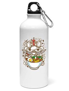 Dishes and food- Sipper bottle of illustration designs
