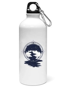 Glass compass - Sipper bottle of illustration designs