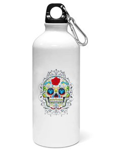 Rose in skulls head - Sipper bottle of illustration designs