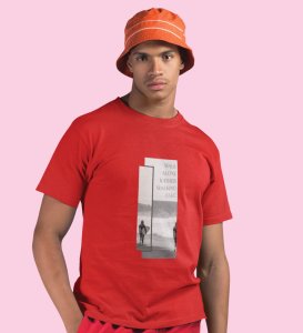 Real Talk Real Walk by Red Urban Vibes: Front Printed Oversized Round Neck Tee - Men's Street Style