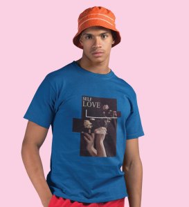 Pride, City Chic: Explore Fashion with Blue Oversized Round Neck T-Shirt for Men
