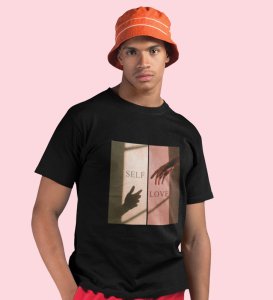 Amour Propre by Black Signature Style: Front Printed Men's Oversized Tee - A Modern Statement