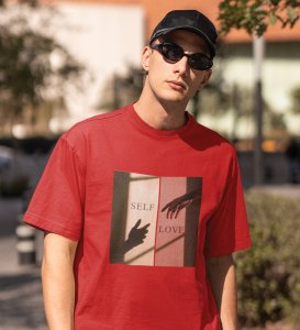 Amour Propre by Red Signature Style: Front Printed Men's Oversized Tee - A Modern Statement