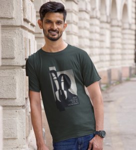 No Love No Hope, Statement Piece: Green Stylish Front Graphic Oversized Tee for Men