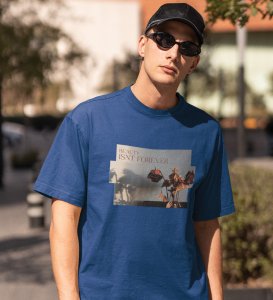 Beauty Decays, Blue Trendsetter Series: Men's Oversized Tee with Front Print Appeal
