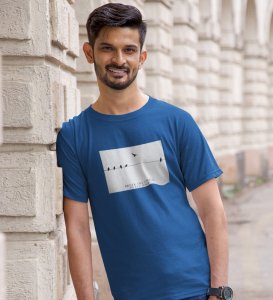 Fly High, Casual Elegance: Elevate Your Style with Blue Trendy Front Print Tee