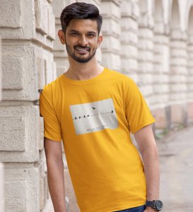Fly High, Casual Elegance: Elevate Your Style with Yellow Trendy Front Print Tee