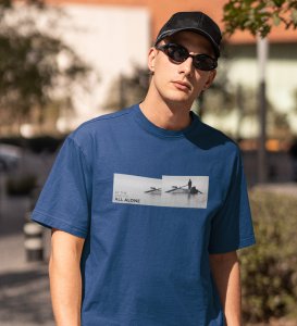 Self-Care, Fashion Fusion: Explore Blue Front Printed Round Neck Tee - Men's Edition