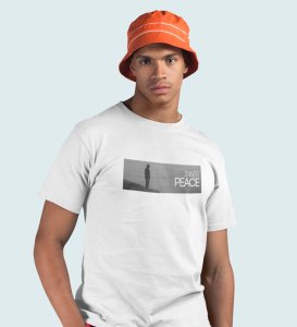 Serenity, White Signature Series: Front Graphic Oversized Tee for Men - Unleash Style