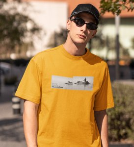 Self-Care, Fashion Fusion: Explore Yellow Front Printed Round Neck Tee - Men's Edition