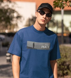 Serenity, Blue Signature Series: Front Graphic Oversized Tee for Men - Unleash Style
