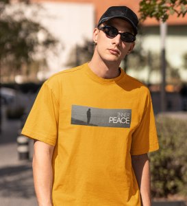 Serenity, Yellow Signature Series: Front Graphic Oversized Tee for Men - Unleash Style