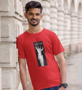 Innovation, Red Street Swagger: Men's Oversized Tee featuring Front Print Detail