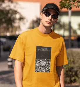 Wildflower, Casual Revolution: Unleash Style with Yellow Trendy Front Print Tee for Men