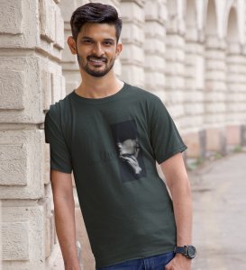 Silent Truth, Street Icon: Green Men's Oversized Tee with Captivating Front Print