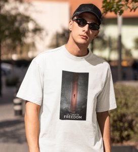 Epitome Freedom, White Culture Catalyst: Front Graphic Oversized Tee for Men - Unleash Cool