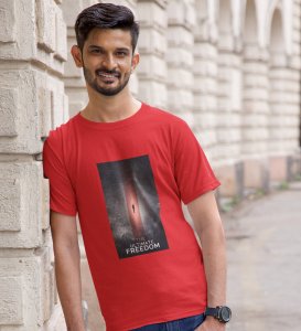 Epitome Freedom, Red Culture Catalyst: Front Graphic Oversized Tee for Men - Unleash Cool