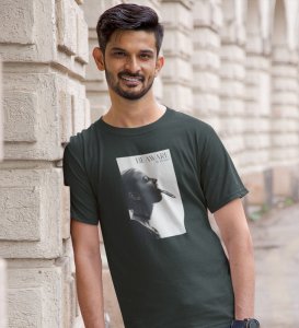 Real World, Green Elevated Elegance: Front Printed Tee - Men's Stylish Statement